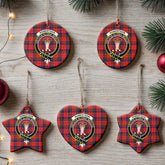 Robertson Modern Tartan Crest Christmas Ceramic Ornament